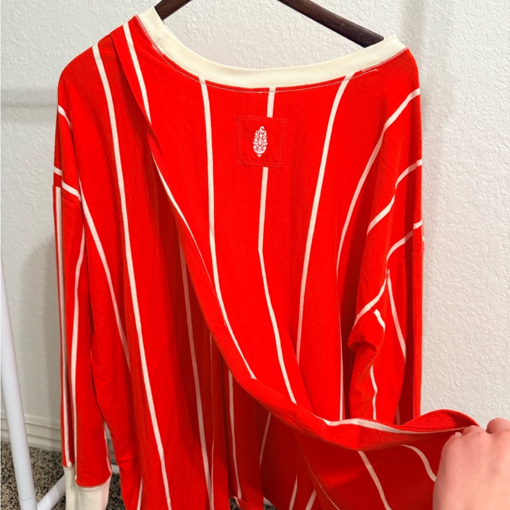 Free People Movement Home Game Stripe Layer Top Split Back Medium - Picture 2 of 2